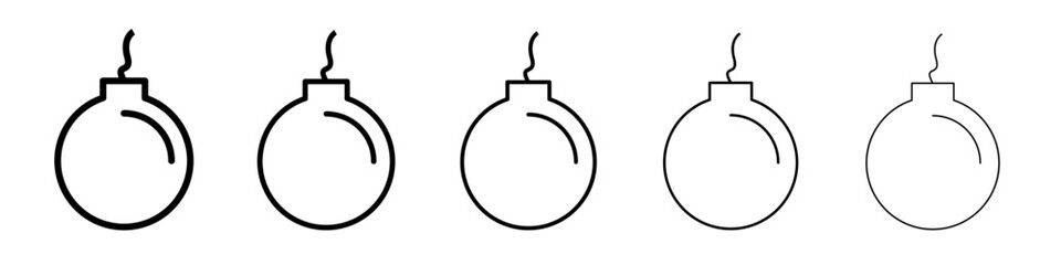 bomb icon vector outline symbol or illustration