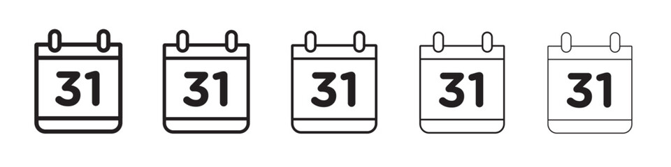 Calendar icon vector outline symbol or illustration