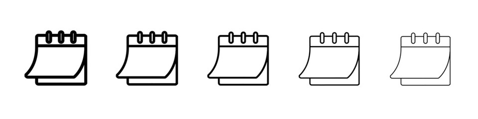 calender icon vector outline symbol or illustration