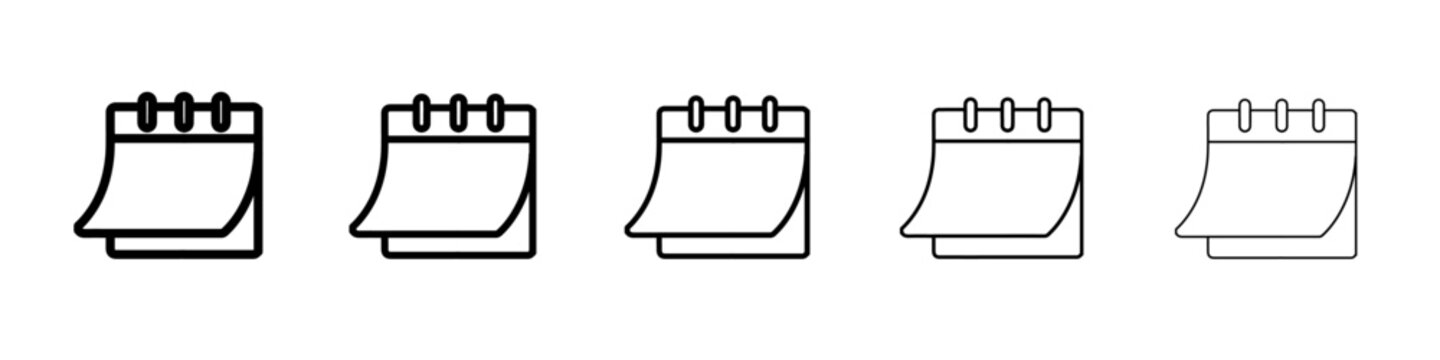 calender icon vector outline symbol or illustration