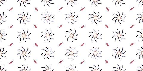 Whimsical Design: An intricately designed pattern featuring repetitive floral-like motifs, interspersed with minimalist diamond shapes. This visual evokes a sense of symmetry and elegance.