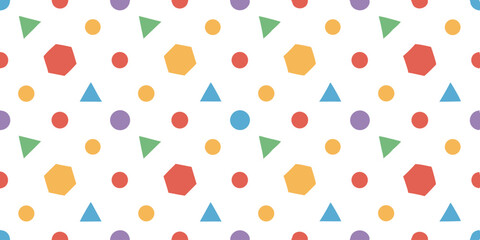 Colorful Geometric Pattern: A visually captivating seamless pattern composed of vibrant geometric shapes, creating a dynamic and modern design.