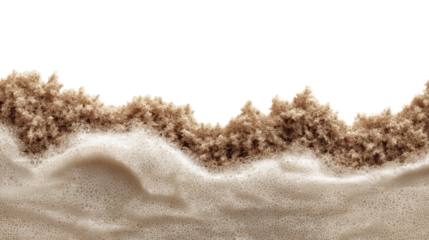 Blended texture of scrub with visible exfoliating particles, beige tone, close-up, realistic, white background, PNG