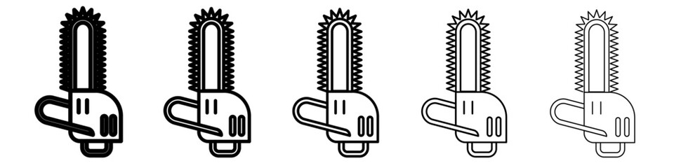 Chainsaw icon vector outline symbol or illustration