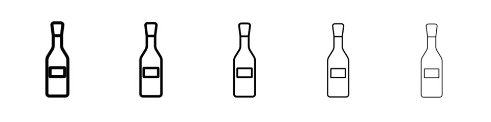 Champagne bottle icon vector outline symbol or illustration