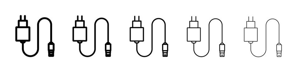 Fototapeta premium Charger icon vector outline symbol or illustration