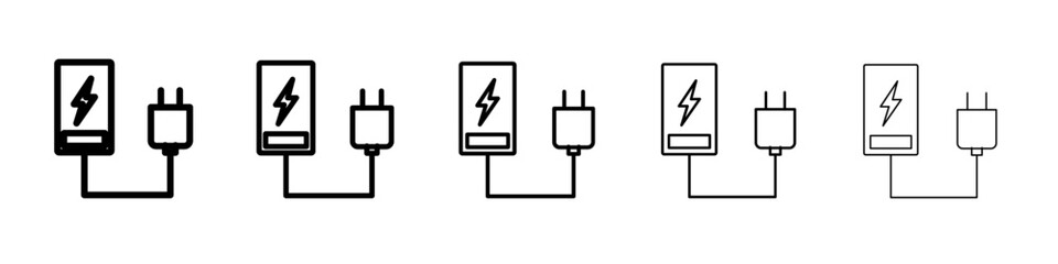 charging icon vector outline symbol or illustration