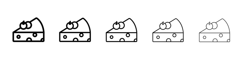 Cheesecake icon vector outline symbol or illustration