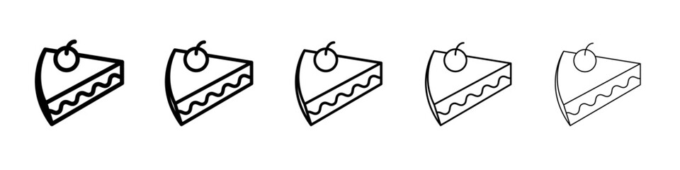 Cheesecake icon vector outline symbol or illustration