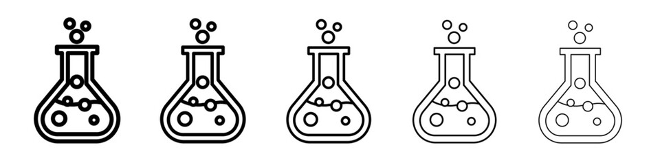 chemical icon vector outline symbol or illustration