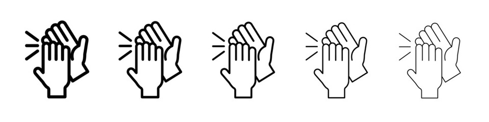 Clapping hand icon vector outline symbol or illustration