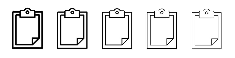 clipboard icon vector outline symbol or illustration