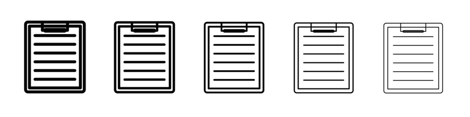 clipboard icon vector outline symbol or illustration