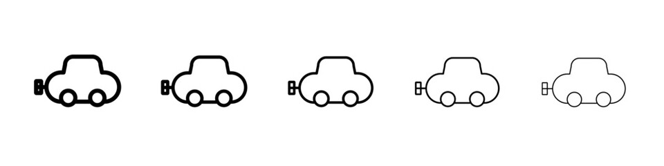 Clockwork car toy icon vector outline symbol or illustration