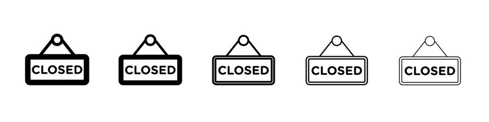 Closed Sign Icon vector outline symbol or illustration