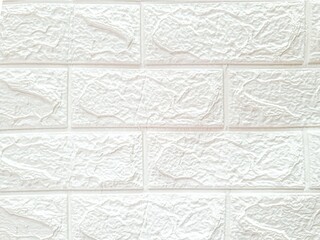White brick wall 3D foam, architectural and interior design concepts.