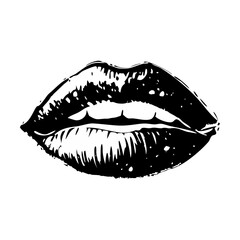 red lips isolated on white