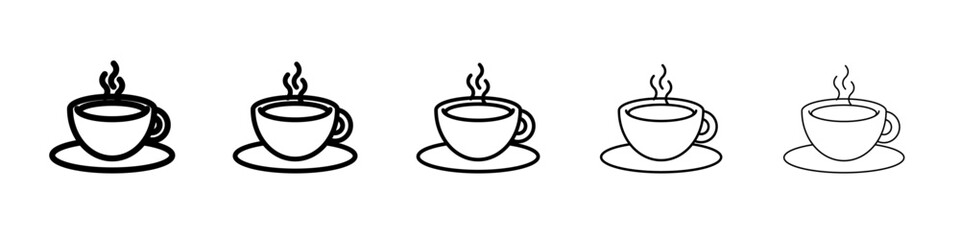 Coffee cup icon vector outline symbol or illustration
