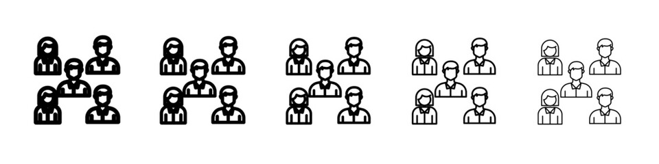 Company staff icon vector outline symbol or illustration