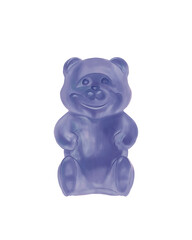 Cute blue gummy bear illustration in doodle art style. Fun and playful candy design perfect for...