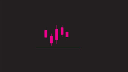 Fototapeta premium Abstract simple bar chart line Icon isolated, business graph chart stock icon simple on black background.