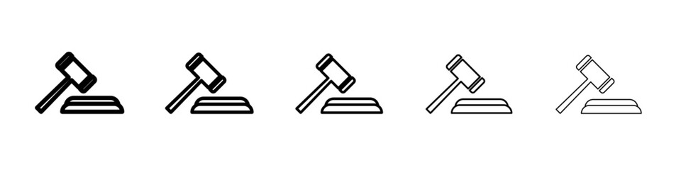 Court judgement icon vector outline symbol or illustration