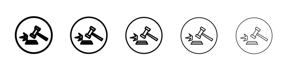 Court judgement icon vector outline symbol or illustration
