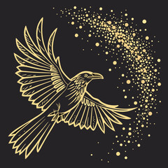 Dynamic Gold Dust Burst on Black – Glamorous Event and Promo Background