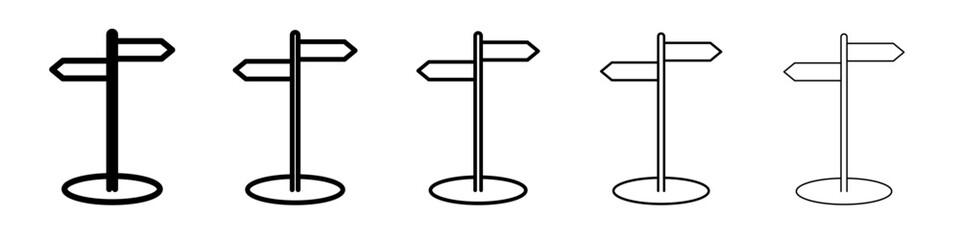 crossroads sign icon vector outline symbol or illustration