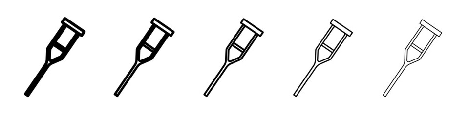 crutches icon vector outline symbol or illustration