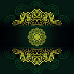 Luxury golden mandala background design with detailed abstract pattern for invitation or banner
