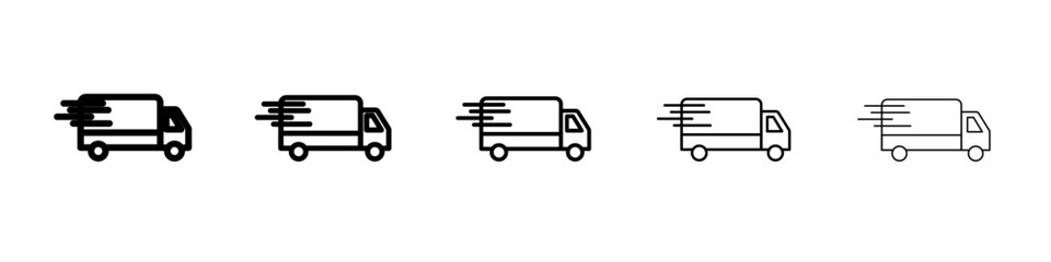 delivery icon vector outline symbol or illustration