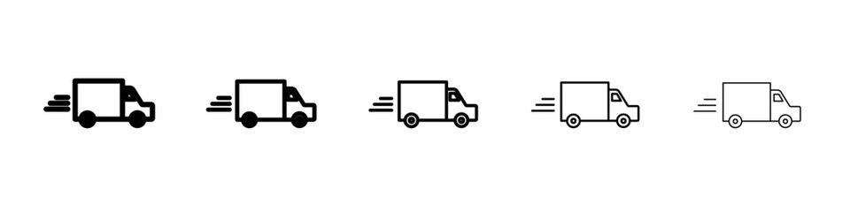 delivery truck icon vector outline symbol or illustration