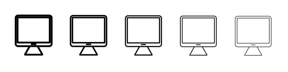 Desktop icon vector outline symbol or illustration