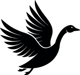 Flying Goose Silhouette Vector