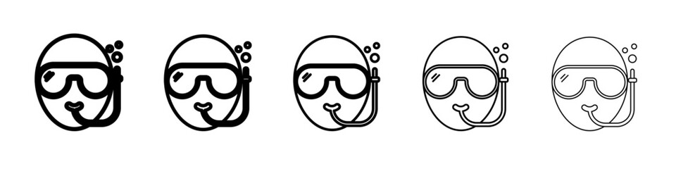 Diving mask icon vector outline symbol or illustration