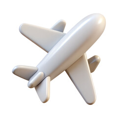 Plastic 3D Icon Of White Plane