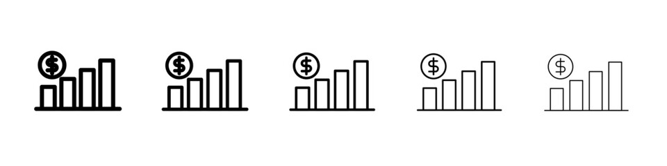 dollar rate icon vector outline symbol or illustration