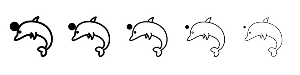 Dolphin icon vector outline symbol or illustration