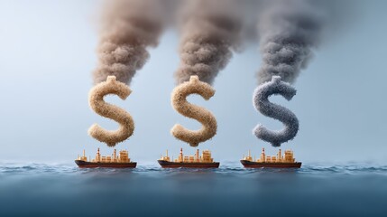 A symbolic visual of international trade disrupted by tariffs