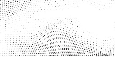 Vector rectangle mesh halftone gradient texture. Vanishing polka dot simple modern abstract design