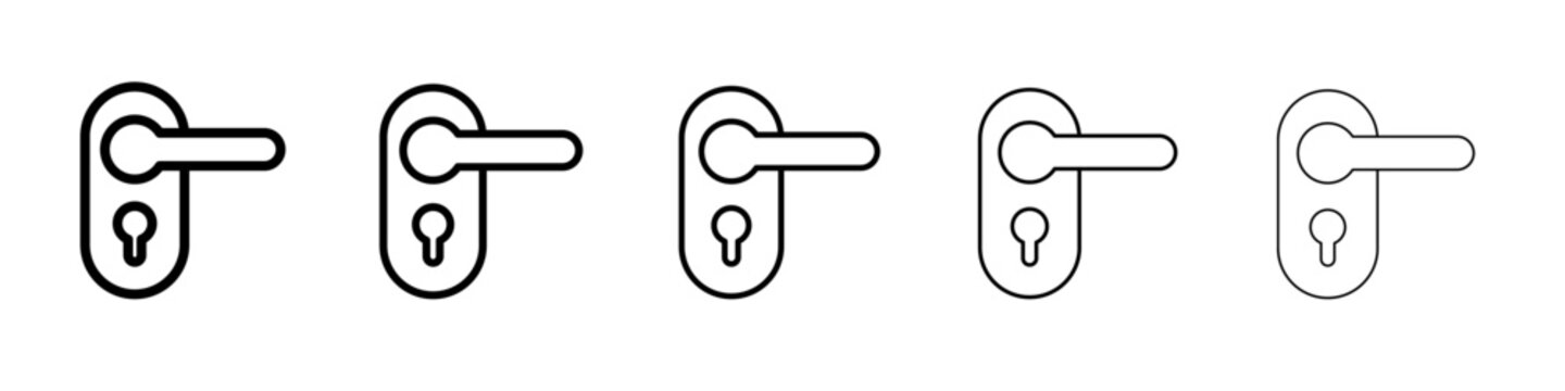 Door knob icon vector outline symbol or illustration