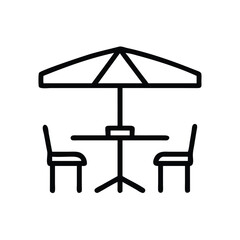 Fototapeta premium Outdoor Cafe Table Icon - Patio Dining & Summer Seating Symbol
