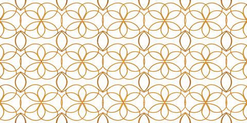 Golden Floral Pattern: Elegant and intricate golden floral pattern on white background, perfect for design projects needing a touch of luxury and sophistication. 