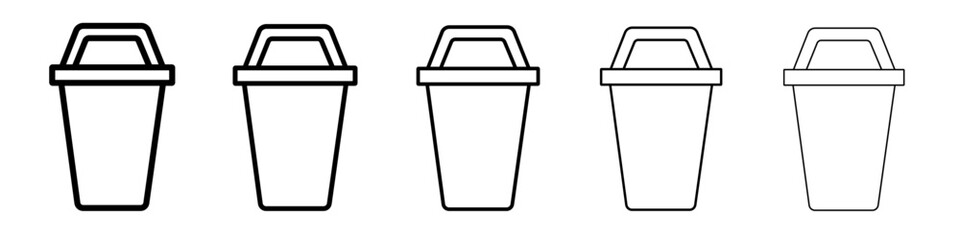 dust bin icon vector outline symbol or illustration