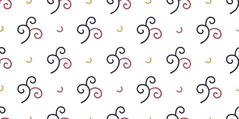 Ornamental Swirls: A mesmerizing pattern of elegantly curved swirls and delicate crescent accents repeat to create a seamless and visually appealing composition.