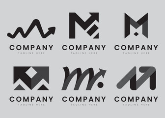 Abstract Logo letter M. Modern and minimal logo design. Logo for branding, company, sme, business, shop, fashion, and corporate identity. Vector flat logo design.