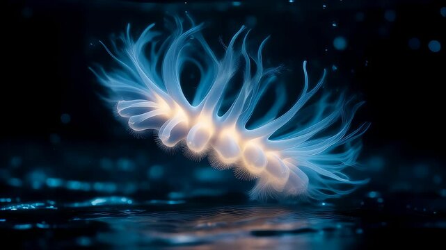 Anemone Pulsing and Tentacles Moving in Water