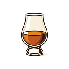 glass of brandy isolated