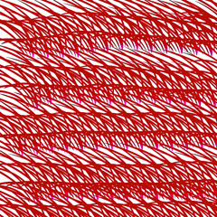 Abstract red and white design with festive Christmas and holiday decorations like stars, hearts, and floral patterns